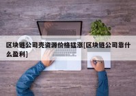 区块链公司壳资源价格猛涨[区块链公司靠什么盈利]