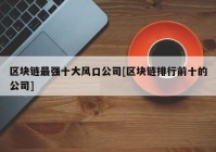 区块链最强十大风口公司[区块链排行前十的公司]